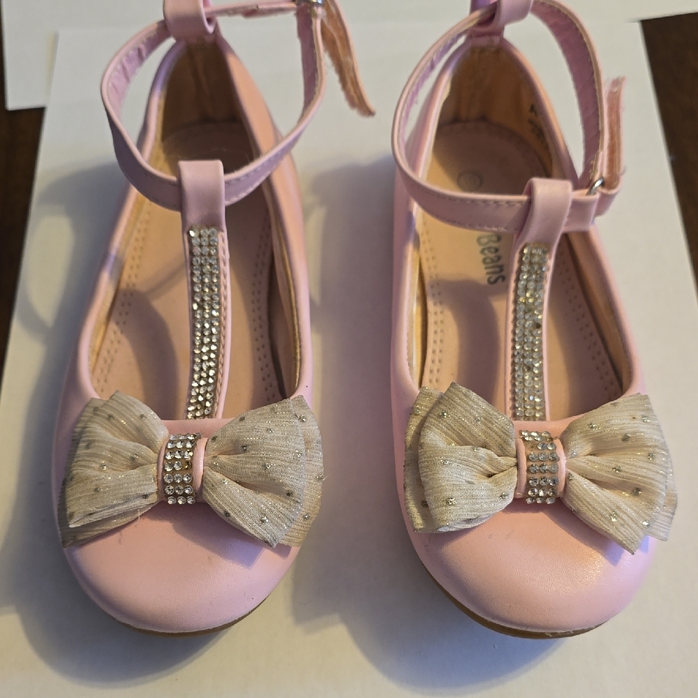Jelly Beans Pink Dress Shoes with Bow and Sparkle